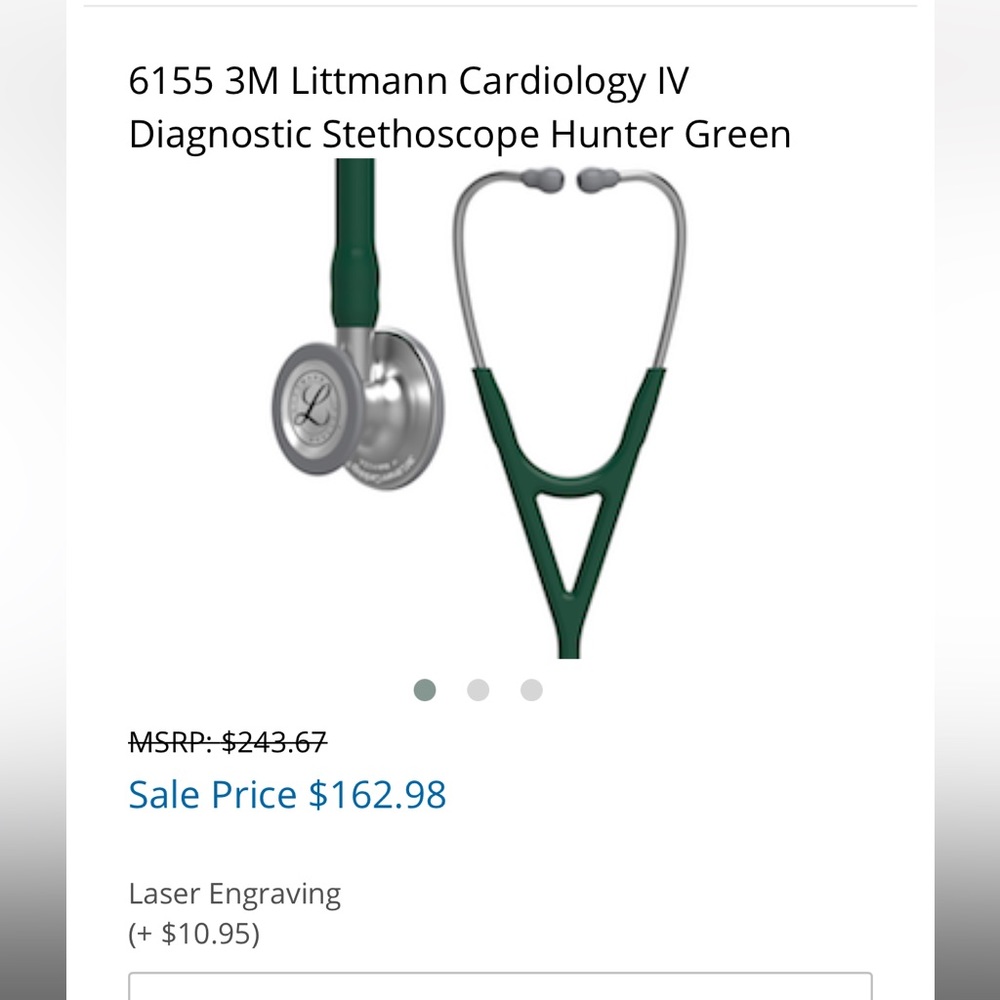 3M Littmann Cardiology IV Diagnostic Stethoscope Hunter Green